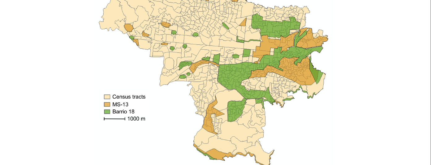 Map showing gang territory in San Salvador